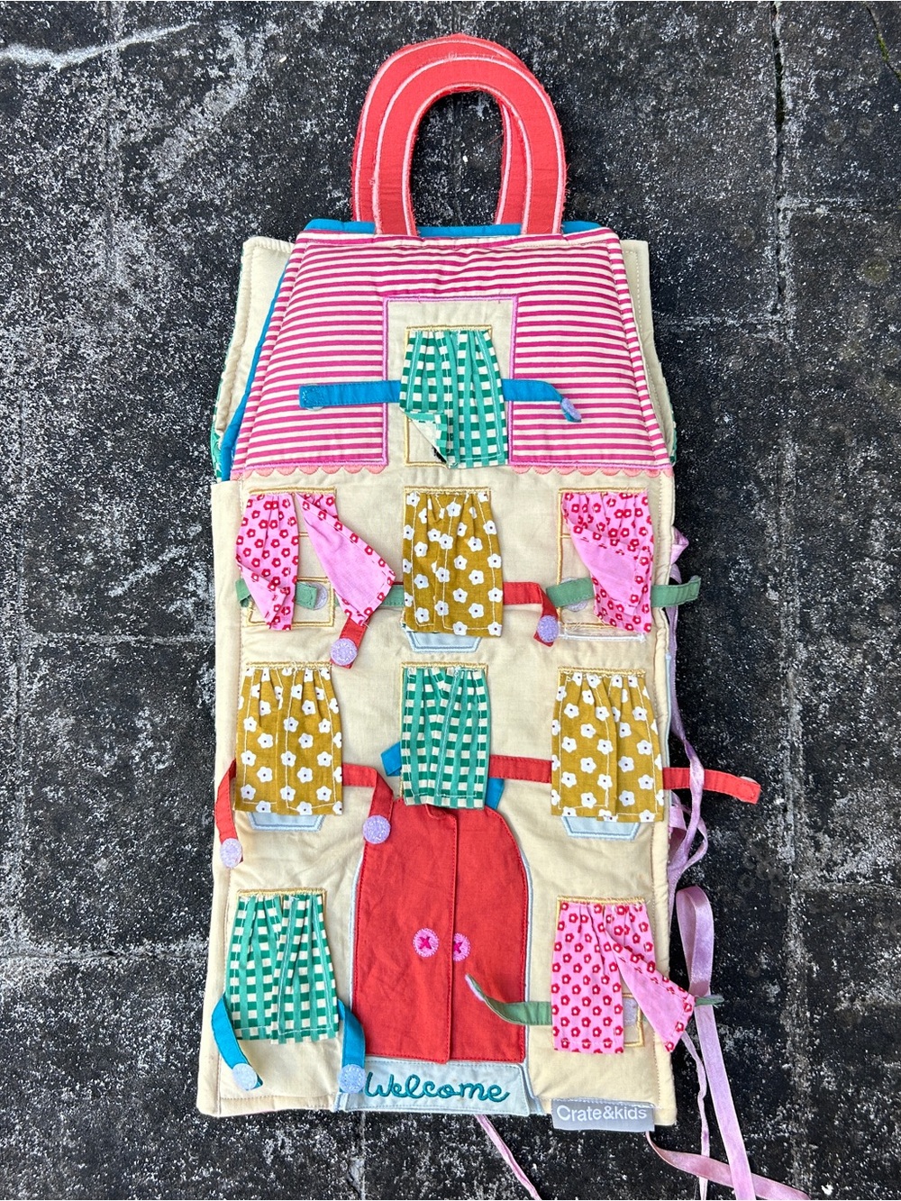 Crate&Barrel Kids Fabric Dress-Up Organizer in Pink, Red, Green, Yellow, Blue